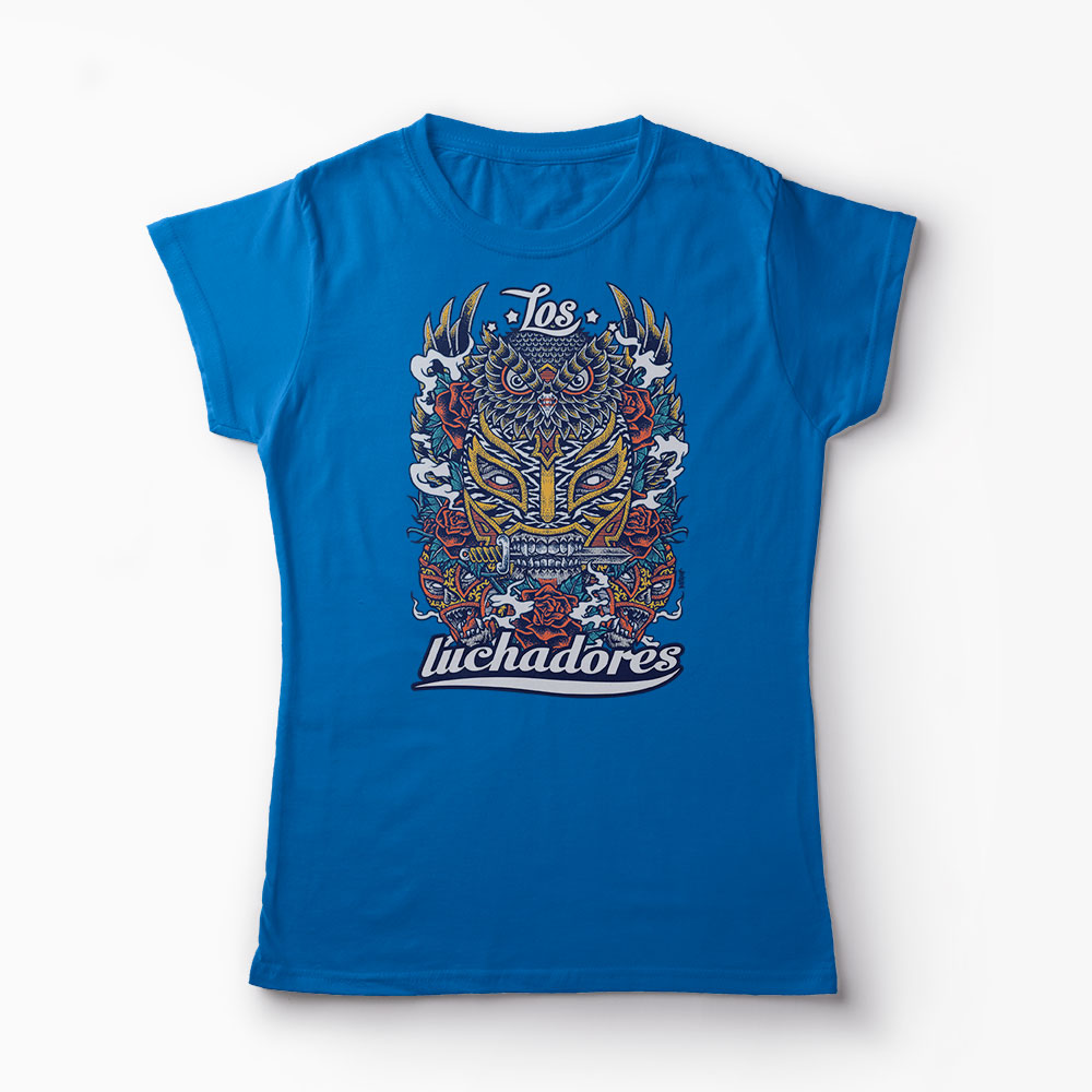 Tricou Los Luchadores - Luptatorii - Femei-Albastru Regal